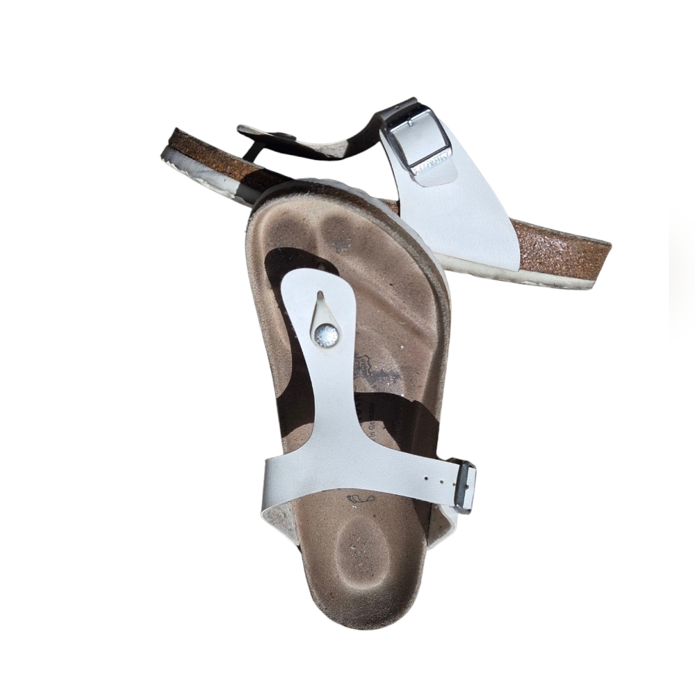 White Birkenstock Leather Sandals - Picture 3 of 8